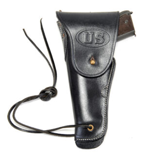 Black Leather M1916 Colt .45 1911 Holster Left Hand Version