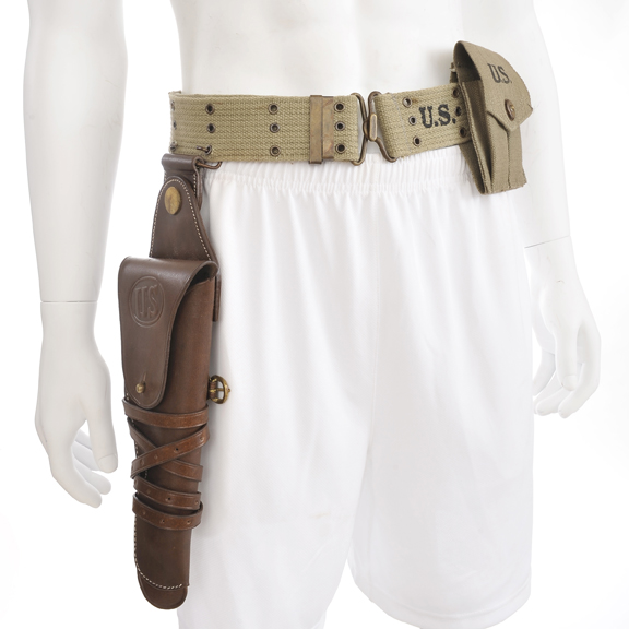US M1912 Holster, Pistol Belt, and .45 Mag Pouch-img-0
