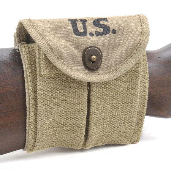 KHAKI 1942 DATED .30 M1 CARBINE SLING, OILER, BUTTSTOCK POUCH & FLEECE CASE-img-1