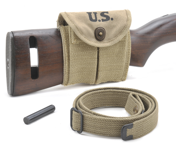 KHAKI 1942 DATED .30 M1 CARBINE SLING, OILER, BUTTSTOCK POUCH & FLEECE CASE-img-5