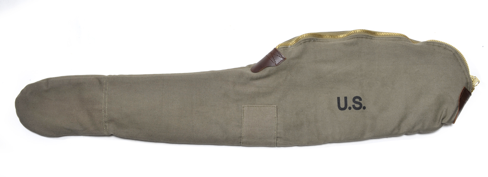 WW2 .30 M1 CARBINE SLING OILER BUTTSTOCK POUCH & FLEECE CASE OD Dated 1944-img-2