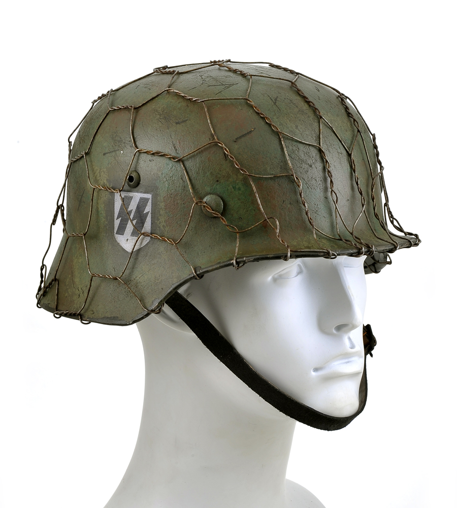 German SS Helmet With Period Correct Chicken Wire-img-0