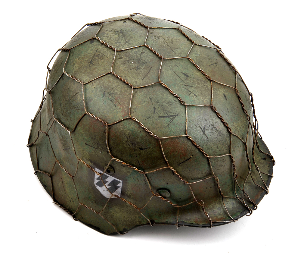 German SS Helmet With Period Correct Chicken Wire-img-1