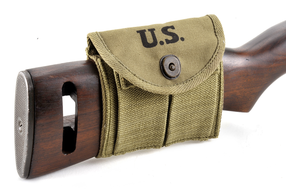 M1 CARBINE BUTTSTOCK TYPE POUCH Lt. OD Green Marked JT&L® 1943-img-0