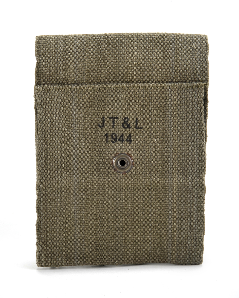 US WW2 Canvas Shotgun Shell Ammunition Pouch marked JT&L® 1943-LT OD