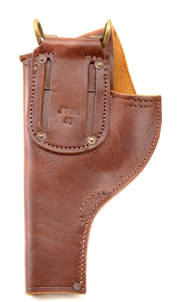 US WW2 Smith & Wesson Victory Model Revolver Holster in Brown Leather-img-6