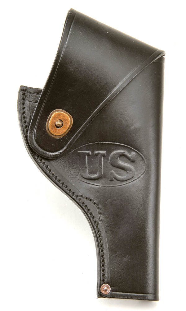 US Smith & Wesson Victory Model Revolver Holster in Black Leather-img-0