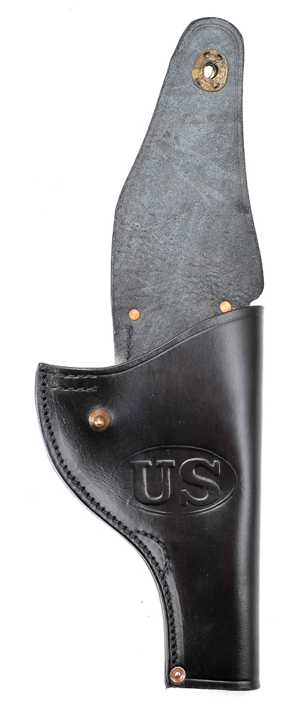 US Smith & Wesson Victory Model Revolver Holster in Black Leather-img-3