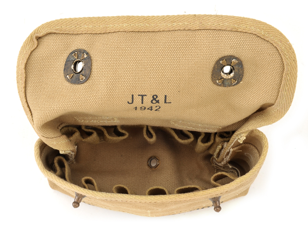US WW2 Canvas Shotgun Shell Ammunition Pouch marked JT&L® 1942