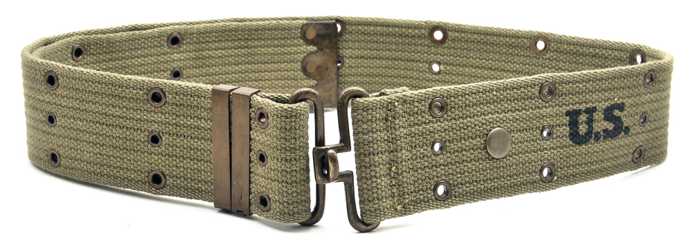 WW2 U.S. M1936 Pistol Belt LT OD marked JT&L® 1943 will fit up to 45" waist-img-0