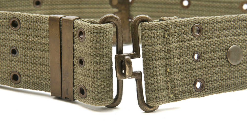 WW2 U.S. M1936 Pistol Belt LT OD marked JT&L® 1943 will fit up to 45" waist-img-3