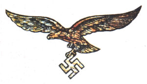 Aged WW2 German Luftwaffe Helmet Decal Late War
