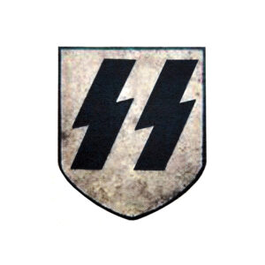 Aged German WW2 SS Helmet Decal Late War
