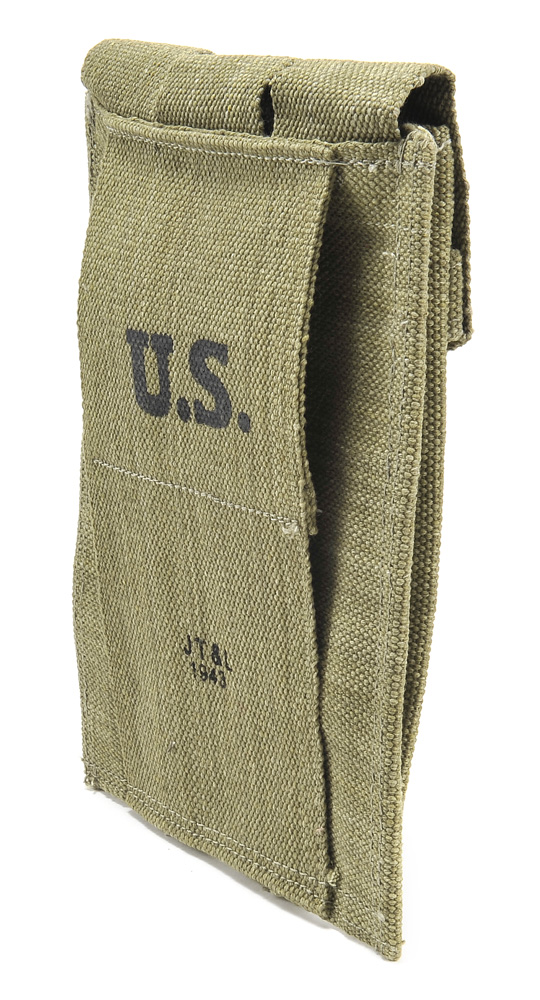 US WW2 Thompson 3 Cell Magazine Pouch Marked JT&L® 1943-img-1