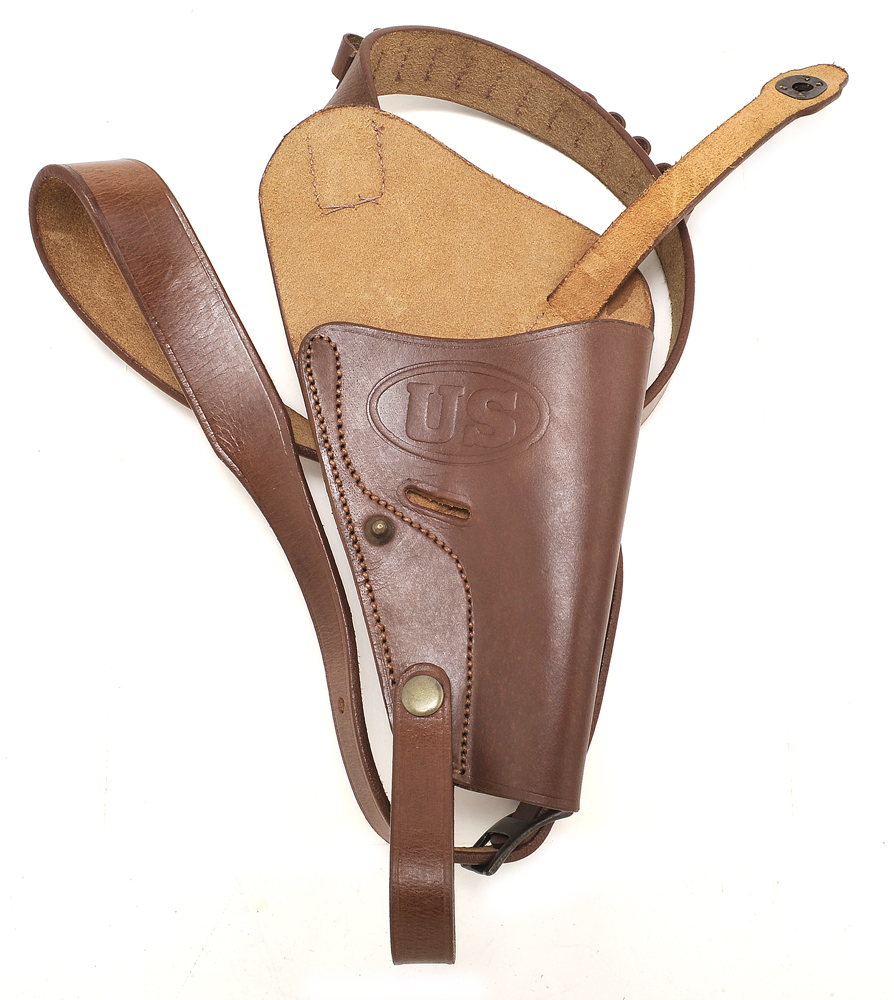 US Victory Revolver Shoulder Holster Brown Leather With Loops-img-6