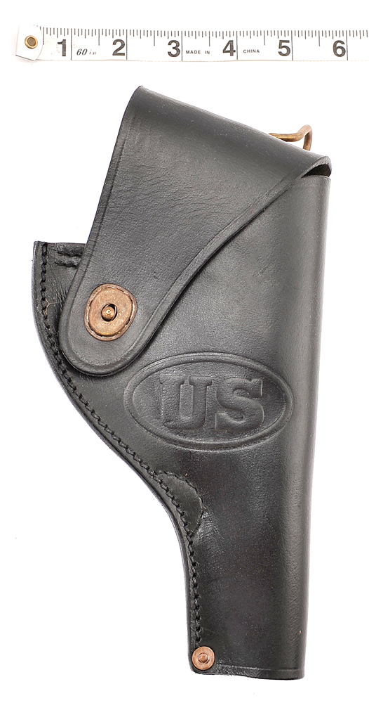 US Smith & Wesson Victory Model Revolver Holster in Black Leather-img-5
