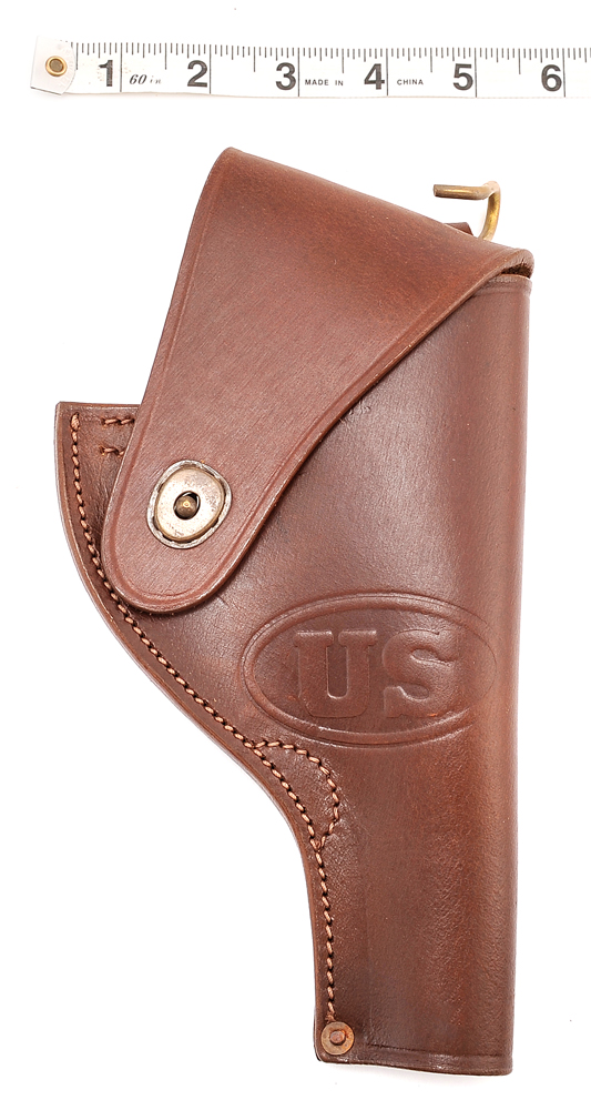 US WW2 Smith & Wesson Victory Model Revolver Holster in Brown Leather-img-4