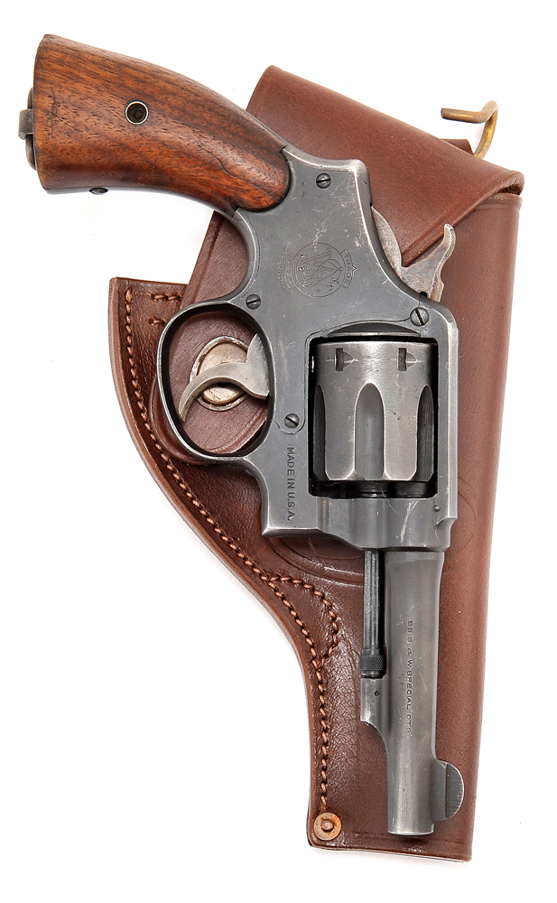 US WW2 Smith & Wesson Victory Model Revolver Holster in Brown Leather-img-3