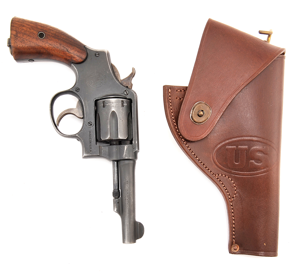 US WW2 Smith & Wesson Victory Model Revolver Holster in Brown Leather-img-7