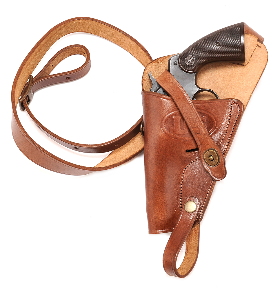 US M3 Victory Revolver Shoulder Holster Brown Leather with Shell loops LEFT-img-6