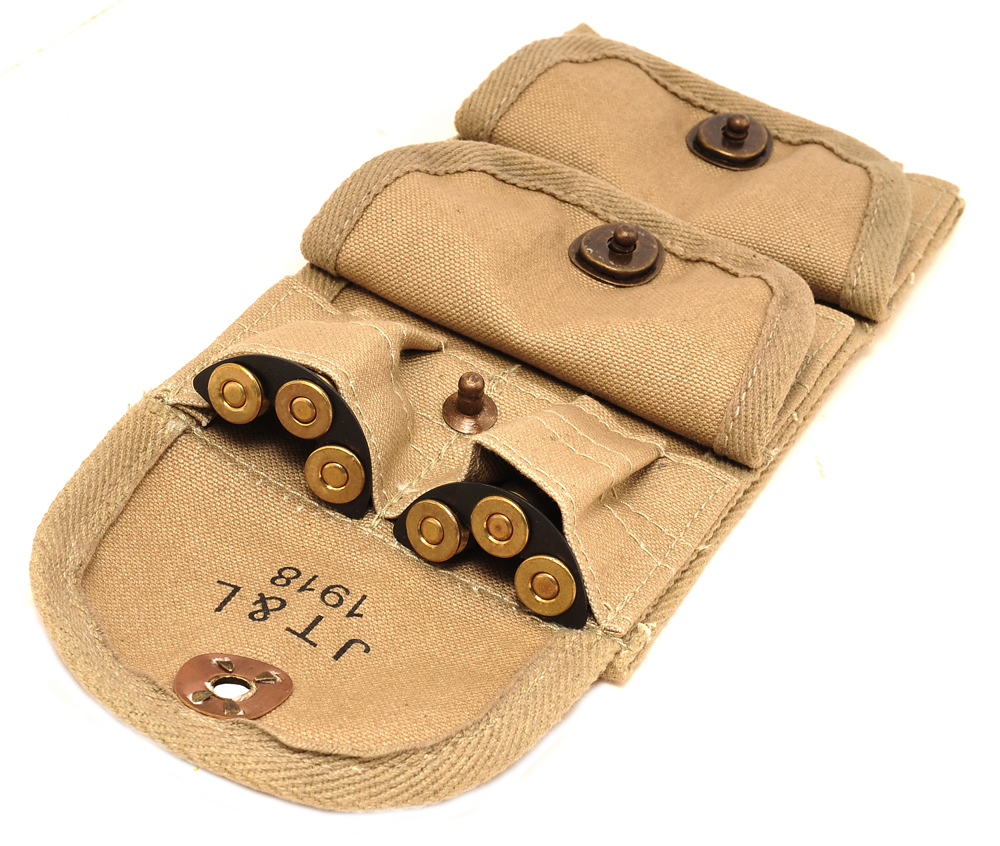Repro Pocket Ammo Pouch for Half Moon Clips .45 Revolver WWI US Army M1917 3