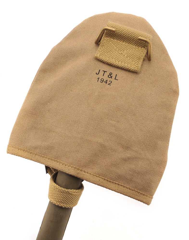 US WW2 M1910 Shovel Cover Khaki Marked JT&L 1942-img-5