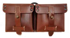 German WWII G43 K43 Brown Leather Magazine Pouch Marked bla 1944
