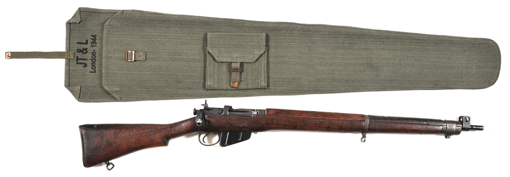 OD British Lee Enfield Canvas Case Marked JT&L London 1944-img-0