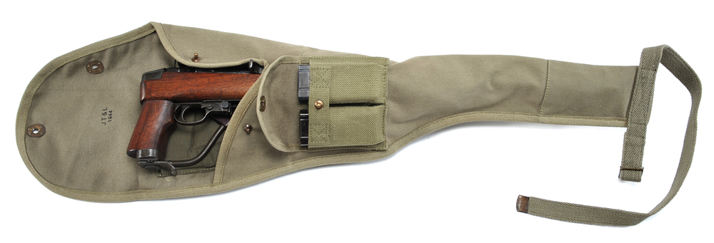 US WWII M1 Carbine Canvas Jump Case with Magazine Pouch marked JT&L 1944-img-7