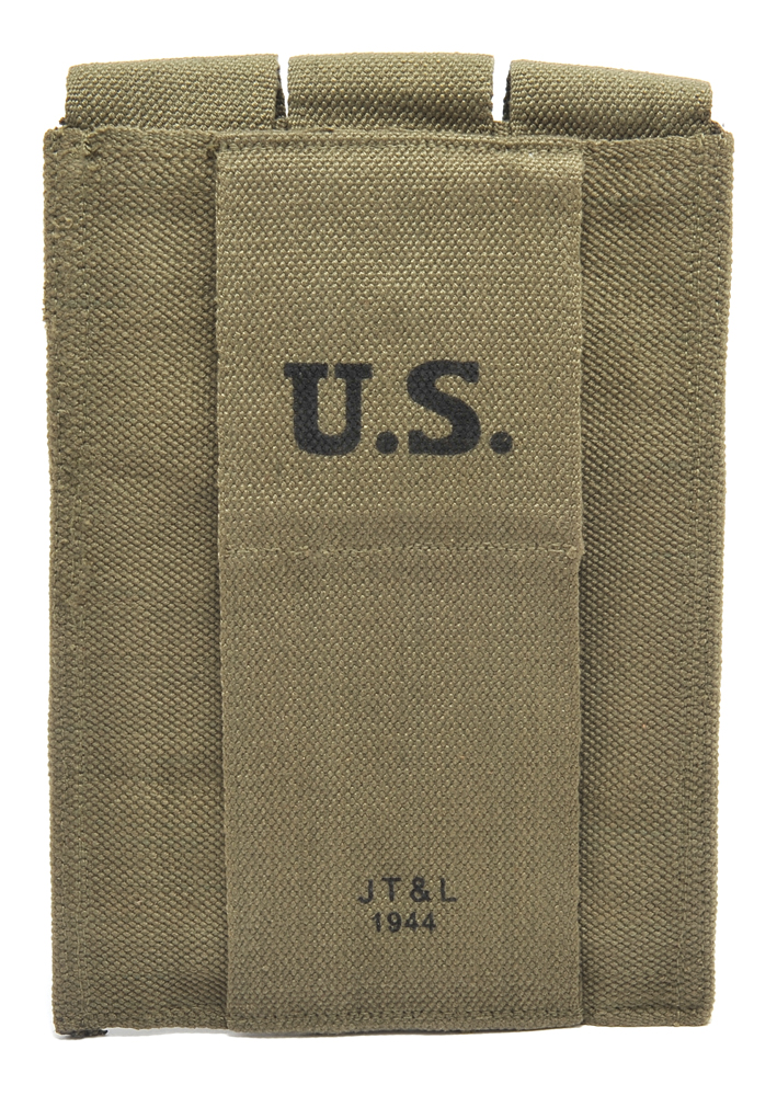 US WW2 Thompson 3 Cell Magazine Pouch Marked JT&L® 1944-img-5