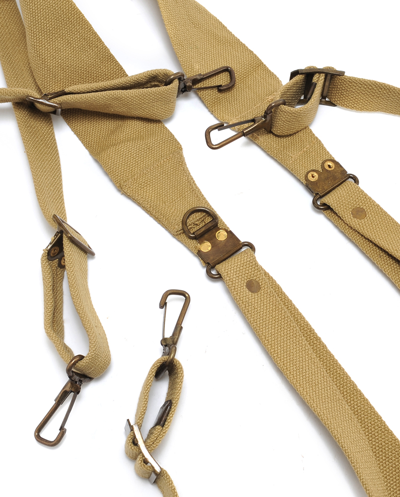World War Supply US WW2 M1923 Cartridge Belt with Suspenders & First Aid Kit Khaki Marked JT&L 1942 