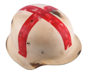 WWII German M35 Medic Winter Cammo Helmet