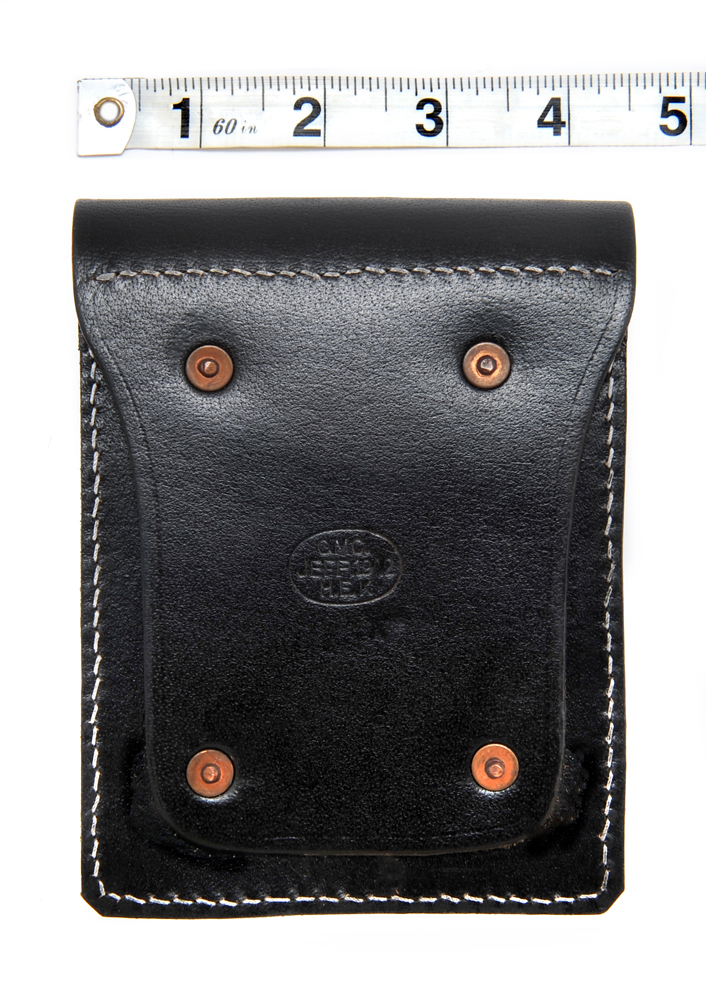 BLACK LEATHER .45 DOUBLE MAGAZINE POUCH WITHOUT HANGER-img-3