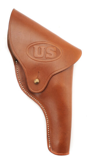US Smith & Wesson Victory Model Revolver Holster Full Flap US Embossed in Brown Leather .38 Special Model 10