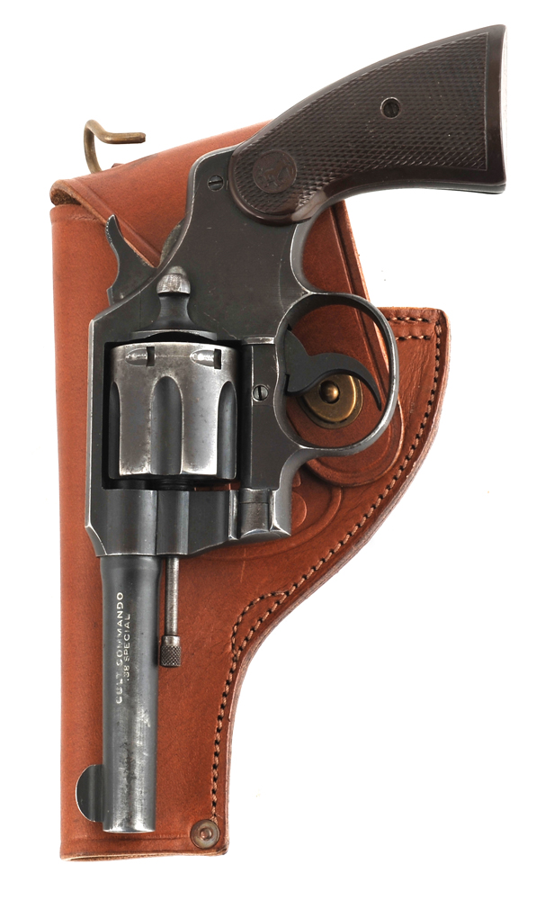 US WW2 Smith & Wesson Victory Model Revolver Holster in Brown Leather Left-img-7