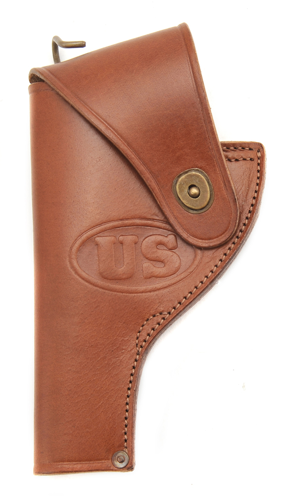 US WW2 Smith & Wesson Victory Model Revolver Holster in Brown Leather Left-img-0