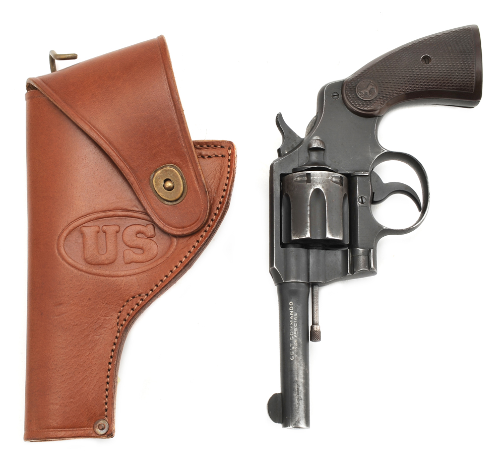 US WW2 Smith & Wesson Victory Model Revolver Holster in Brown Leather Left-img-4