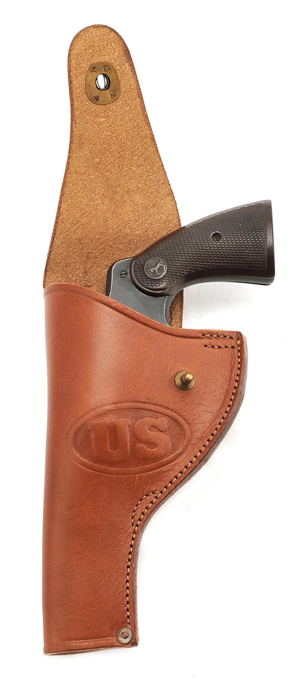 US WW2 Smith & Wesson Victory Model Revolver Holster in Brown Leather Left-img-3