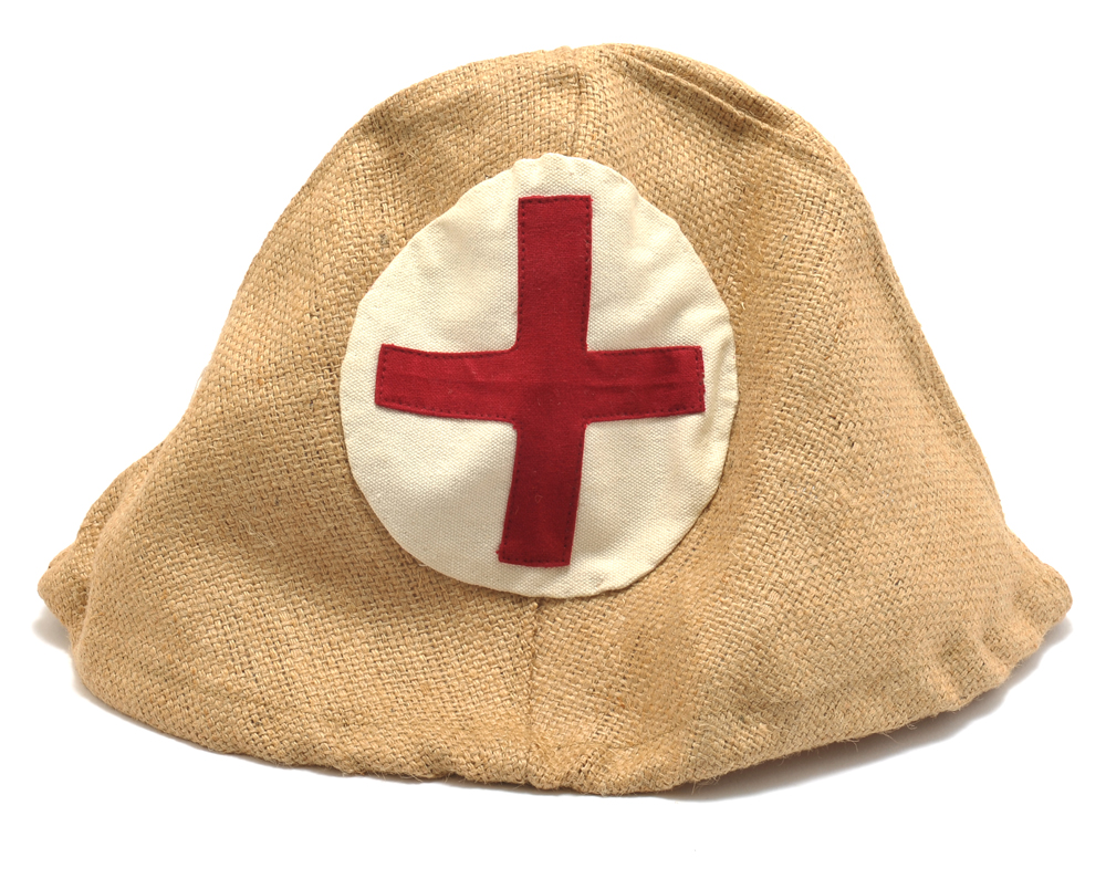 Jute Cover with Medic Cross for German WW1 M1916 M16 Stahlhelm Helmet-img-3