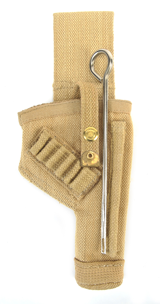 British Tanker .38 Webley Canvas Holster with shell loops and cleaning rod-img-7