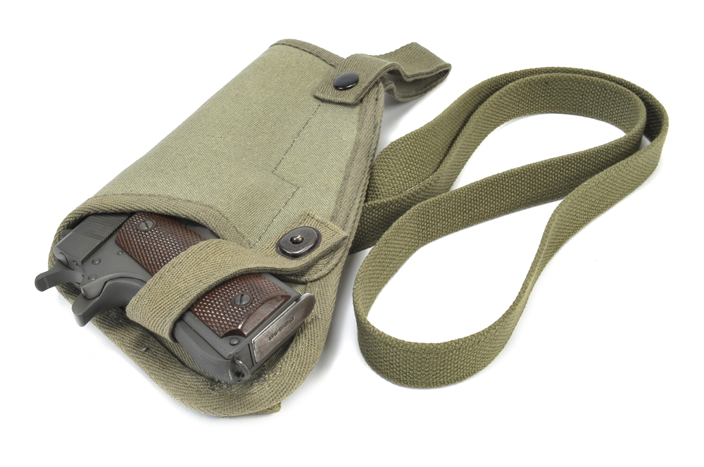 US WW2 M3 OD Canvas Colt 1911 .45 Tanker Shoulder Holster-img-3