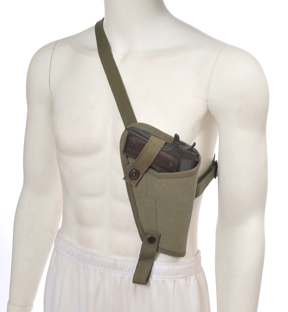 US WW2 M3 OD Canvas Colt 1911 .45 Tanker Shoulder Holster-img-0