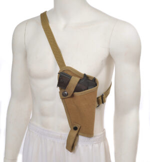 US WW2 M3 Khaki Canvas Colt 1911 .45 Tanker Shoulder Holster Marked JT&L