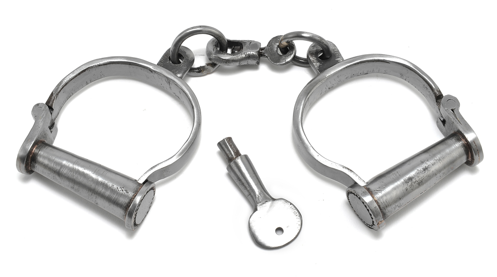 Old West Steel Handcuffs-img-0