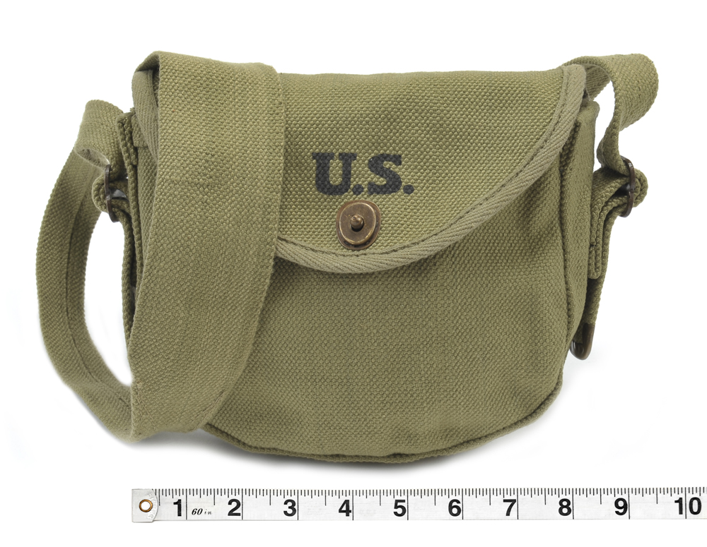 U.S. Thompson SMG Drum Magazine Pouch LT OD Marked JT&L 1943-img-7