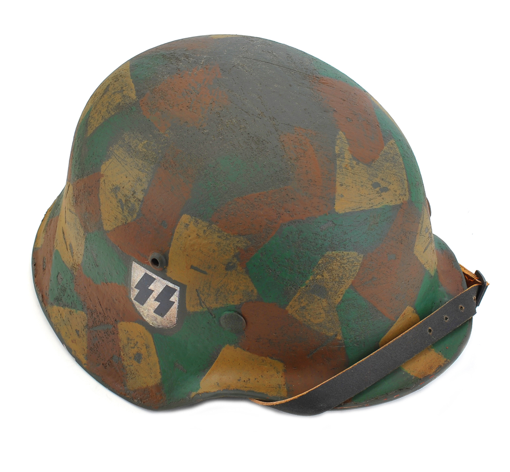 German WW2 M35 SS Splinter Pattern Helmet-img-0