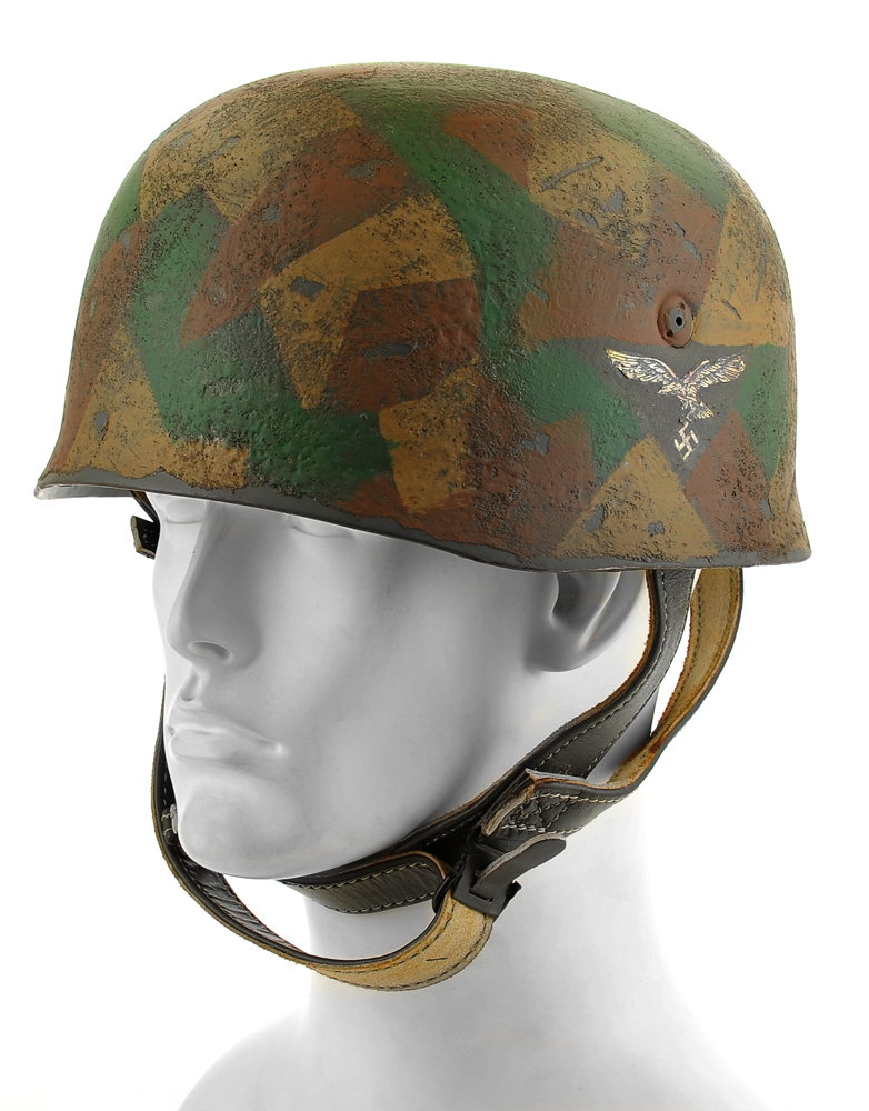German WW2 M38 Fallschirmjäger Splinter Pattern Helmet-img-0