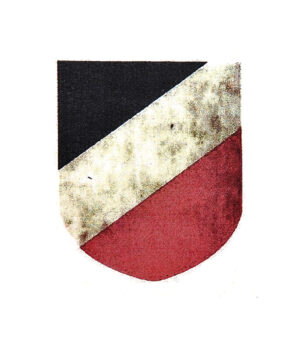 Aged WW2 German National Tri Color Shield Decal