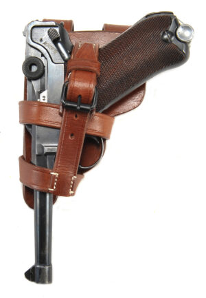 Paratrooper GERMAN P08 LUGER HOLSTER Fallschirmjager Brown Leather Left Hand Version