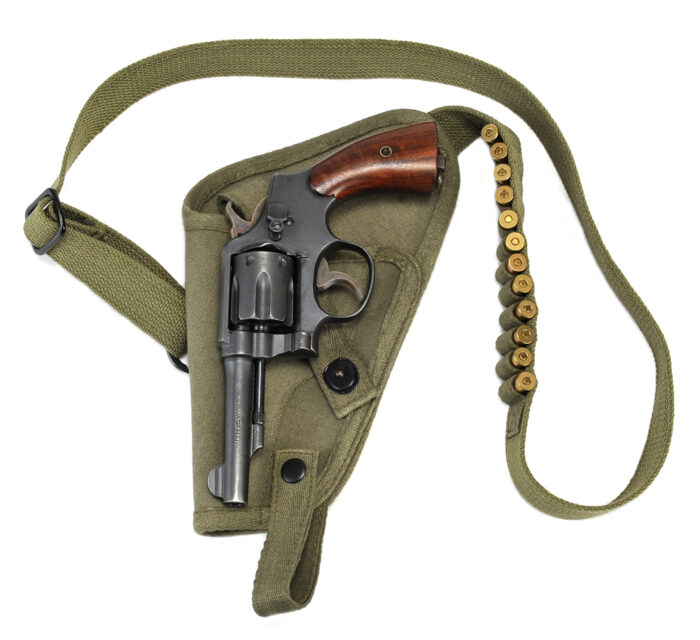 US M3 Victory Revolver Canvas Shoulder Holster With Shell Loops-OD left